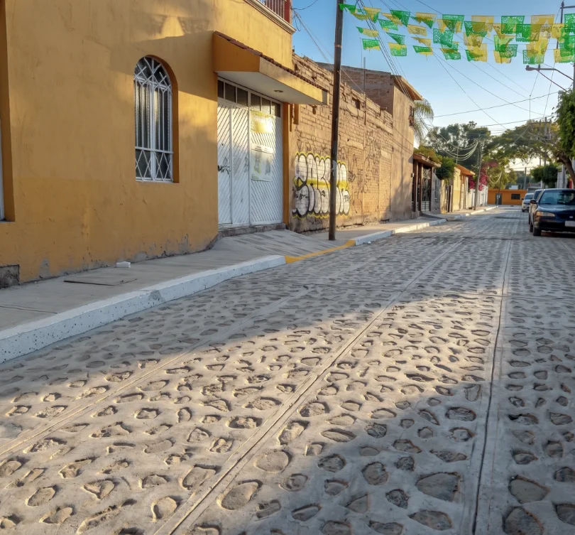 Rehabilitación de calle empedrada, Querétaro